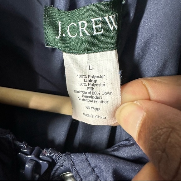 J.Crew Navy Longline Puffer Coat Size L - Picture 6 of 7